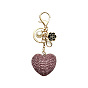 Lovely Camellia Heart Keychain with 520 Creative Earphone Bag Pendant