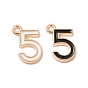 Alloy Enamel Charms, Light Gold, Number 5 Charm