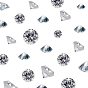 Acrylic Rhinestone Pointed Back Cabochons, Faceted, Diamond Shape