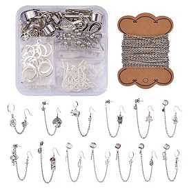 DIY Earring Making Kits, Including Iron & Brass Dangle & Stud & Hoop & Cuff Earring Findings, Iron Cable Chains, Star & Moon & Lightning & Snake & Mushroom Alloy & 304 & 201 Stainless Steel Pendants
