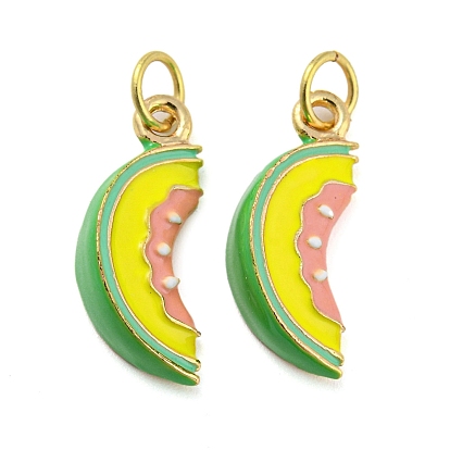 Подвеска из латуни с эмалью и дыней, с целью перехода в кольце, долговечный, без кадмия и без свинца, реальный 18 k позолоченный