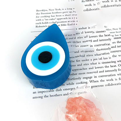 Teardrop with Evil Eye DIY Candle Silicone Molds, Car Freshie Molds, for Aroma Beads, Scented Candle Making