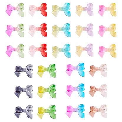 36 шт 9 цвета прозрачные акриловые бусины, бантом, два тона