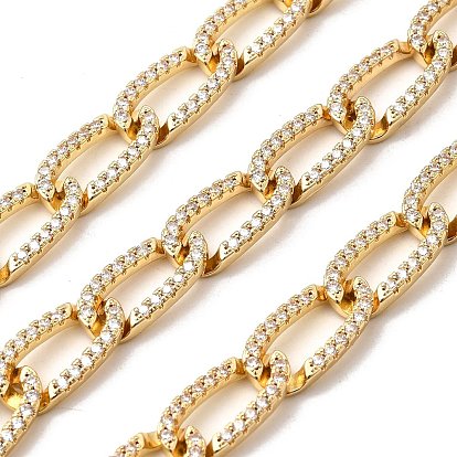 Латунные цепочки с микропаве из прозрачного кубического циркония, пайки, долговечный, без свинца и без кадмия