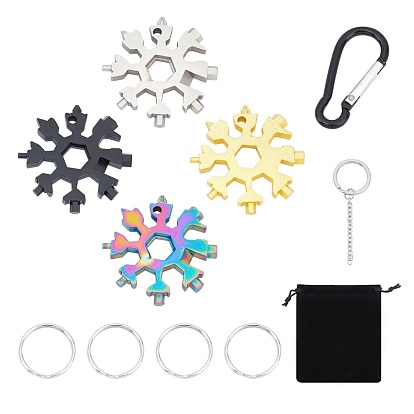 Unicraftale DIY Keychain Making, with Stainless Steel Multiple Tools, Split Key Ring Clasps and Aluminum Rock Climbing Carabiners