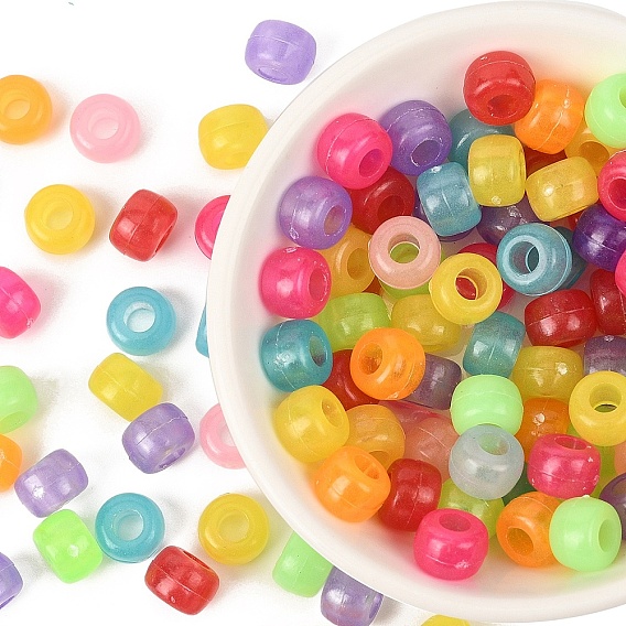 100шт пластиковые бусины, светящиеся бусы, рондель