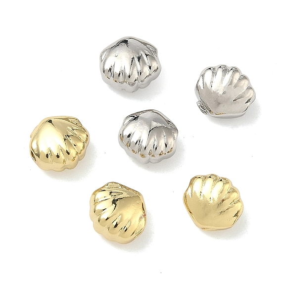 Латунные бусины в форме ракушки, без кадмия и без свинца, долговечный, стойки покрытие