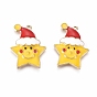 Alloy Enamel Pendants, for Christmas, Star, Yellow