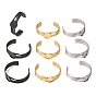 304 Stainless Steel Multi-strand Cuff Bracelet Blanks with Flat Round Bezel Settings