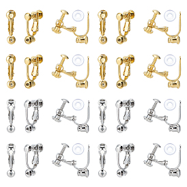 20 шт. 2 цвета детали клипс из латуни, 20Силиконовый зажим на подушечках сережек