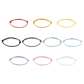 100шт 10 цвета регулируемые вощеные полиэфирные шнуры браслеты изготовление