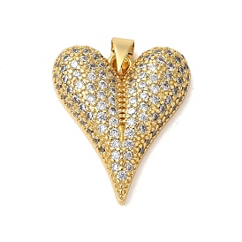 Покрытие стойки латунь микро паве прозрачные перданты из кубического циркония, без кадмия и без свинца, долговечный, сердце