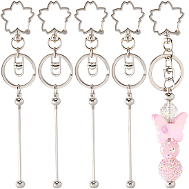 10шт. застежки для брелков из сплава, 10Брелок с железным стержнем и бисером, платина