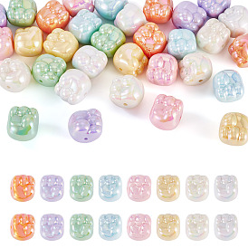 32шт 8 цвета УФ-покрытие непрозрачные акриловые бусины, радужный, кулак