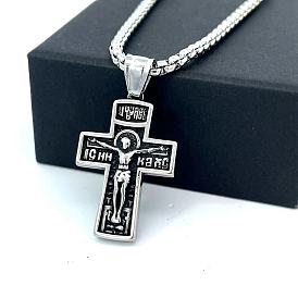 Греческий ретро-стиль 304 подвеска из нержавеющей стали с изображением Иисуса Христа, мужское ожерелье в стиле хип-хоп