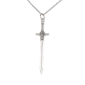 Ожерелье-подвеска-меч из сплава с 304 цепочками из троса из нержавеющей стали