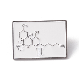 Эмалевый штифт с рисунком молекулярной структуры, прямоугольный значок из сплава на день учителя, металлический черный 