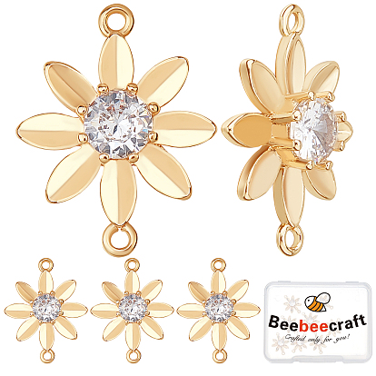 Латунные прозрачные подвески из кубического циркония, цветок