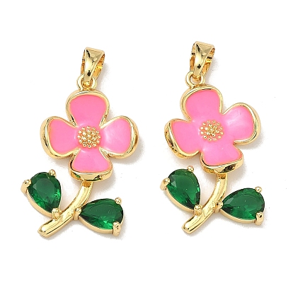 Латунные микро проложить кубического циркония подвески, , с эмалью