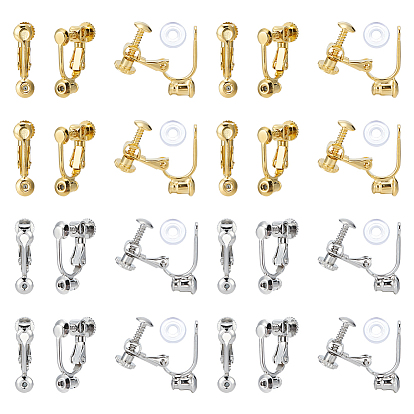 20 шт. 2 цвета детали клипс из латуни, 20Силиконовый зажим на подушечках сережек