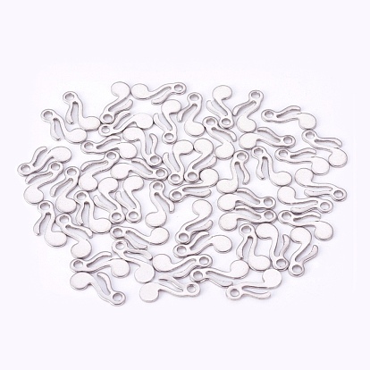 201 Stainless Steel Charms, Musical Note