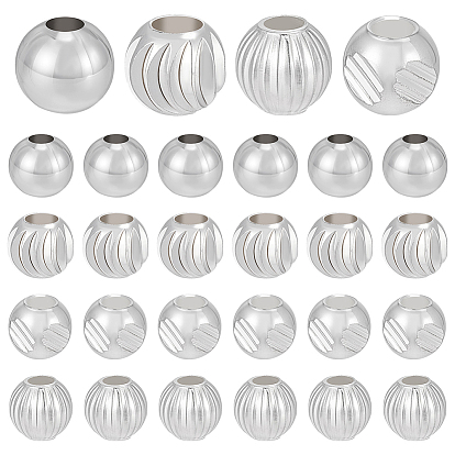 135 шт. 4 стили латунные бусины-проставки, долговечный, граненые круглые