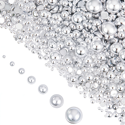 3000шт. кабошоны из АБС-пластика с имитацией жемчуга, полукруглый