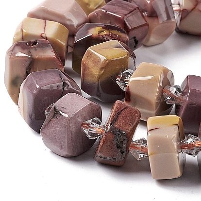 Natural Mookaite Beads Strands, Faceted, Flat Round