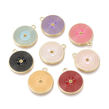 Подвески из эмали и сплава, Дисковые подвески, золотые, без кадмия, без никеля и без свинца