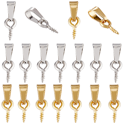 60 шт. 2 цвета 304 нержавеющая сталь винт рым штифт скобы, за половину пробурено бисера