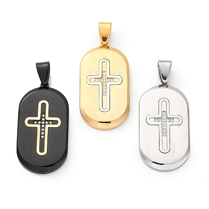 304 микро нержавеющей стали прокладывать Цирконом подвески, ионное покрытие (ip), прямоугольник с поперечными прелести