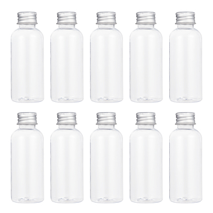 BENECREAT Plastic Sample Bottle with Aluminum Cap for Lotion Shower Gel Cleaning Water Oil