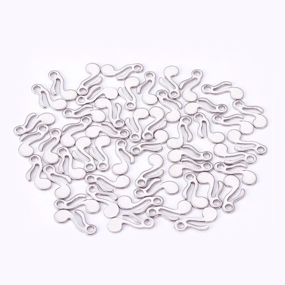 201 Stainless Steel Charms, Musical Note