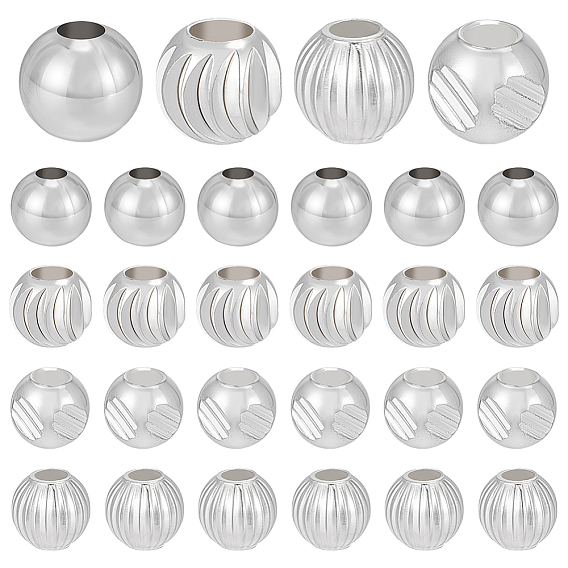 135 шт. 4 стили латунные бусины-проставки, долговечный, граненые круглые