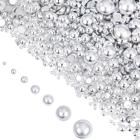 3000шт. кабошоны из АБС-пластика с имитацией жемчуга, полукруглый