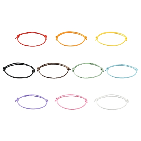 100шт 10 цвета регулируемые вощеные полиэфирные шнуры браслеты изготовление