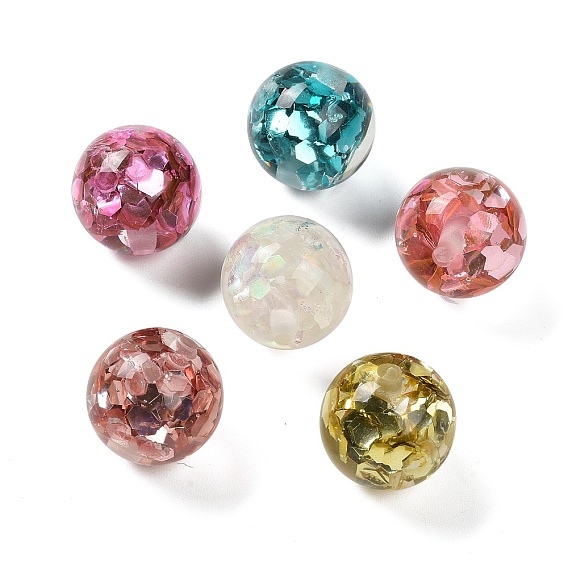 Прозрачная смола с пайетками, круглые, граненые