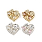 Многожильные звенья из латуни с паве из кубического циркония, долговечный, цветочное сердце
