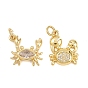 Латунные микропаве прозрачные подвески с фианитом, без кадмия и без свинца, крабовые прелести