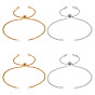 4 pièces 2 couleurs 2.5 mm 304 fabrication de bracelets à maillons coulissants en acier inoxydable, avec des breloques en plastique ccb et des perles en laiton