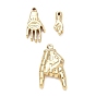 304 Stainless Steel Pendants, Palm Charms, Long-Lasting Plated