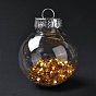 Christmas Themed Pendant Decorations, Plastic Ball with Aluminum Findings, for Christmas Tree Ornament
