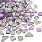 Glitter Glass Cabochons, Mosaic Tiles, for Home Decoration or DIY Crafts, Mixed Shapes