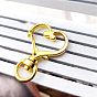 Alloy Swivel Lanyard Snap Hook Lobster Claw Clasp, Heart Shape, for Keychain DIY Craft Making