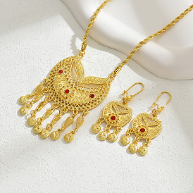 Ethnic Style Zinc Alloy  Tassel Jewelry Sets for Women, Chandelier Earrings & Pendant Necklaces