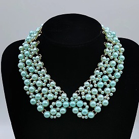 Ожерелья-чокеры из пластика и искусственного жемчуга с круглыми бусинами