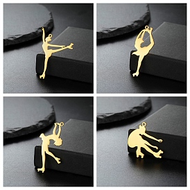 Stainless Steel Pendants, Skating Girl