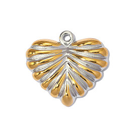 Два тона 304 из нержавеющей стали подвески, сердце прелести, ионное покрытие (ip), зеркальная полировка