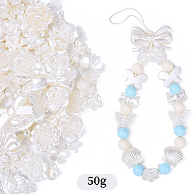 50г акриловые перламутровые блестящие бусины, разнообразные