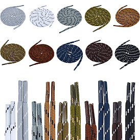 10 paires 10 styles lacets en polyester, décorations de chaussures